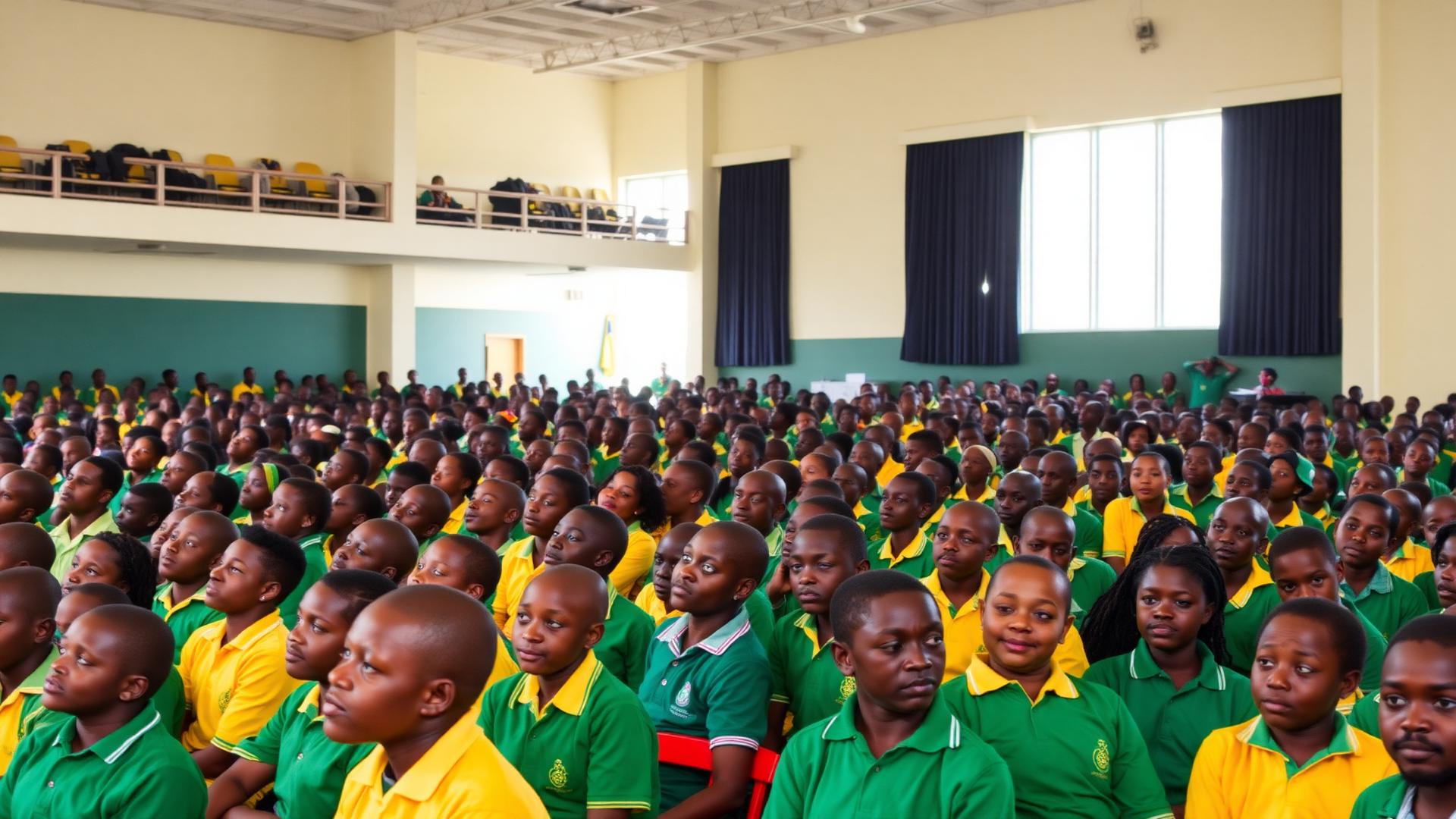 Isibonelo High School learners at assembly